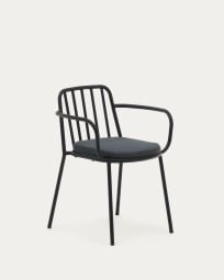 Bramant stapelbarer Stuhl aus Stahl mit schwarzem Finish