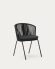 Krzesło Saconca ogrodowe z liny i stali z czarnym lakierowanym wykończeniem