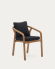 Καρέκλα Malaret, μασίφ ξύλο ευκαλύπτου και μαύρο σκοινί FSC