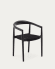Cadira apilable exterior Ydalia de fusta massissa de teca amb acabat negre i corda negre