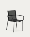 Cadira d'exterior apilable Galdana d'alumini amb acabat pintat de gris fosc