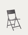Torreta folding outdoor chair made of aluminum with dark grey finish
