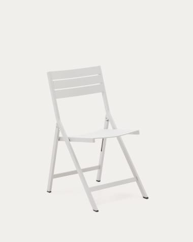 Chaise pliante d'extérieur Torreta en aluminium avec finition blanche