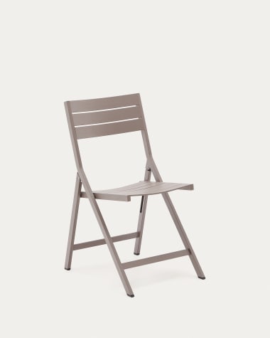 Chaise pliante d'extérieur Torreta en aluminium avec finition marron mat