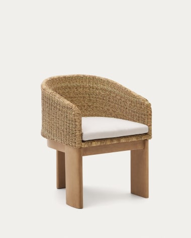 Cadeira Xoriguer de ratã sintético e madeira maciça de eucalipto FSC 100%