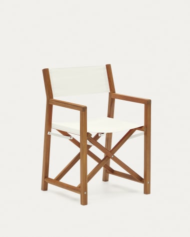 Cadeira dobrável de exterior Thianna bege e de madeira maciça de acácia FSC 100%
