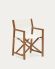 Chaise pliante pour le jardin Thianna beige et en bois massif d'acacia