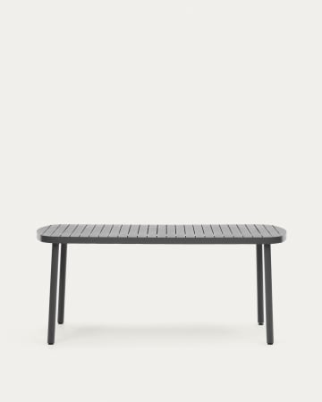 Τραπέζι εξωτερικού χώρου Joncols, αλουμίνιο σε γκρι φινίρισμα, 180x90εκ