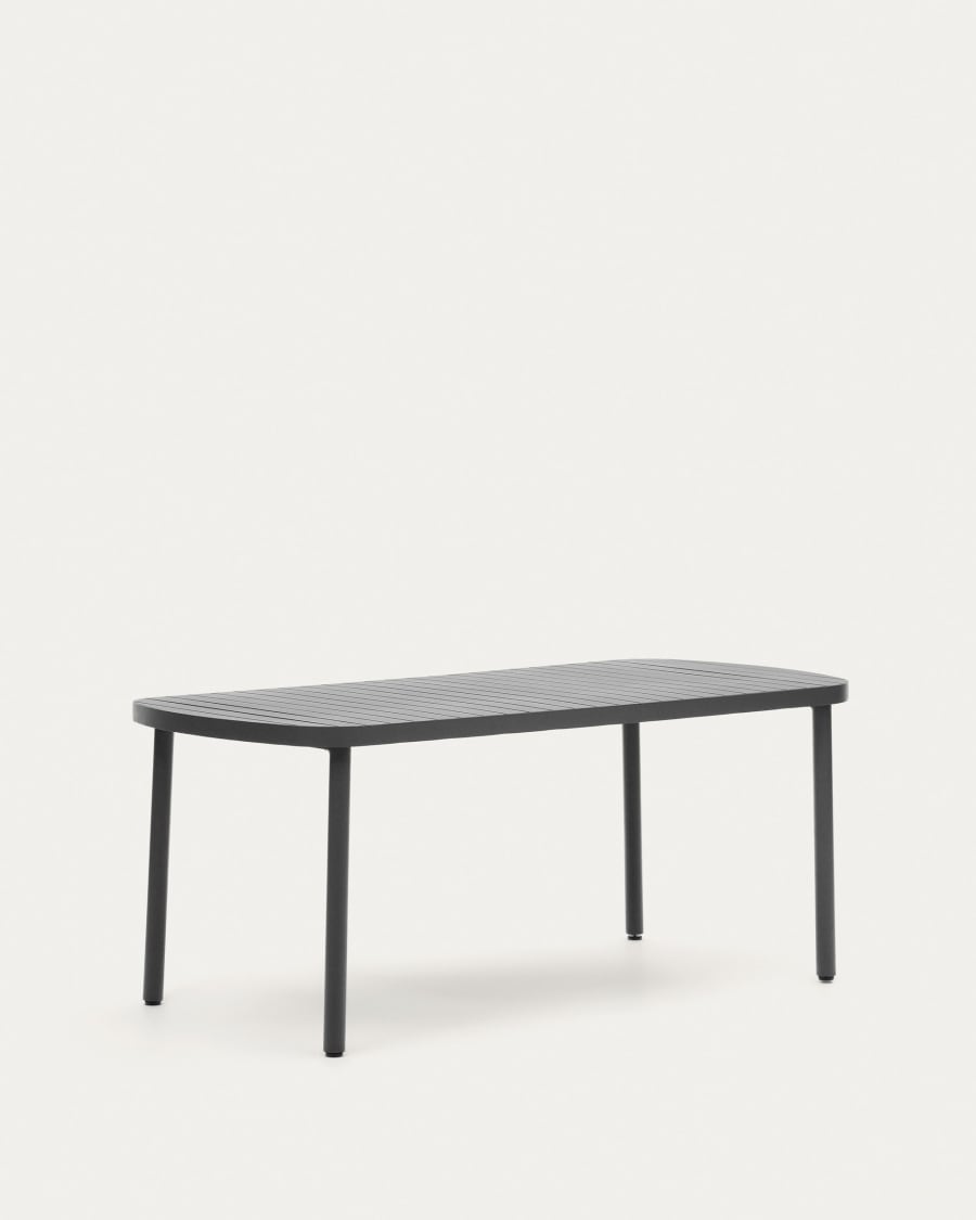 Mesa de exterior Sirley de aluminio negro 70 x 70 cm