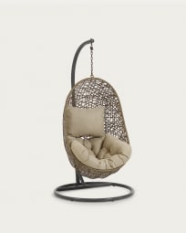Hanging armchair with dark grey Florina brown feet