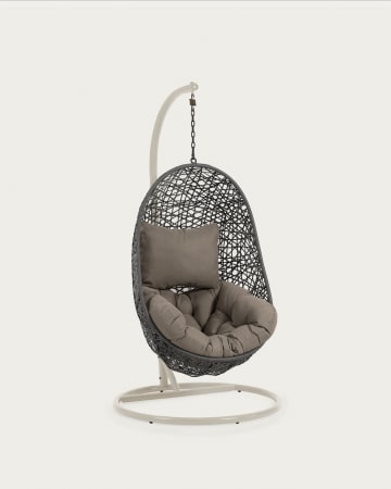 Pendant armchair with light grey Florina dark grey base