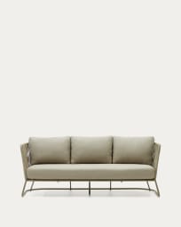 Saconca 3-seater outdoor sofa made of cord and green galvanised steel, 189 cm