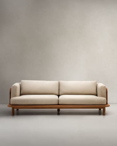 Turqueta 3-seater sofa made from solid teak wood 230 cm 100% FSC