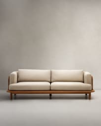 Turqueta 3-seater sofa made from solid teak wood 230 cm 100% FSC