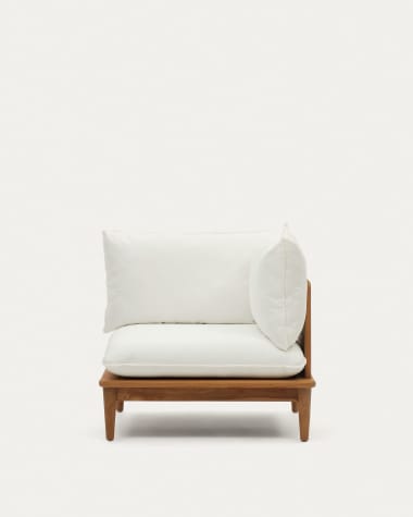 Portitxol modular corner armchair in solid teak