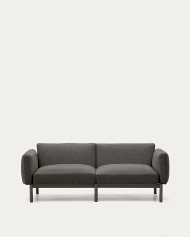 Modulares 2-Sitzer-Sofa für den Außenbereich Sorells aus Aluminium in grauer Ausführung 171 cm
