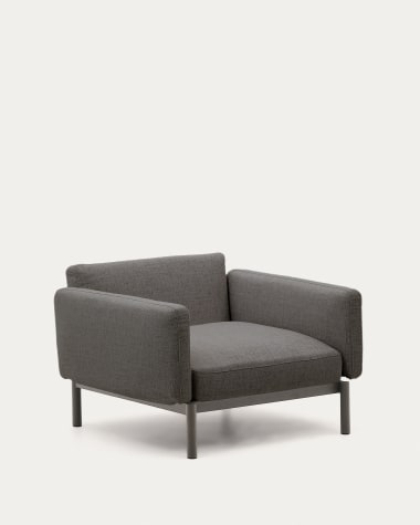 Sorells modular outdoor armchair in aluminium with a grey finish