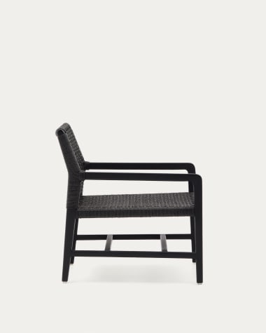Sabolla armchair made of solid teak wood in a black finish
