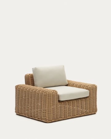 Portlligat faux rattan outdoor chair in a natural finish