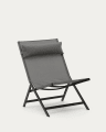 Składane krzesło Canutells z aluminium z ciemnoszarym wykończeniem