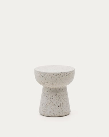 Biały stolik pomocniczy Pada z lastryko Ø 40 cm