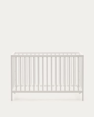 Shantal solid ash wood cot in white finish, 60 x 120 cm
