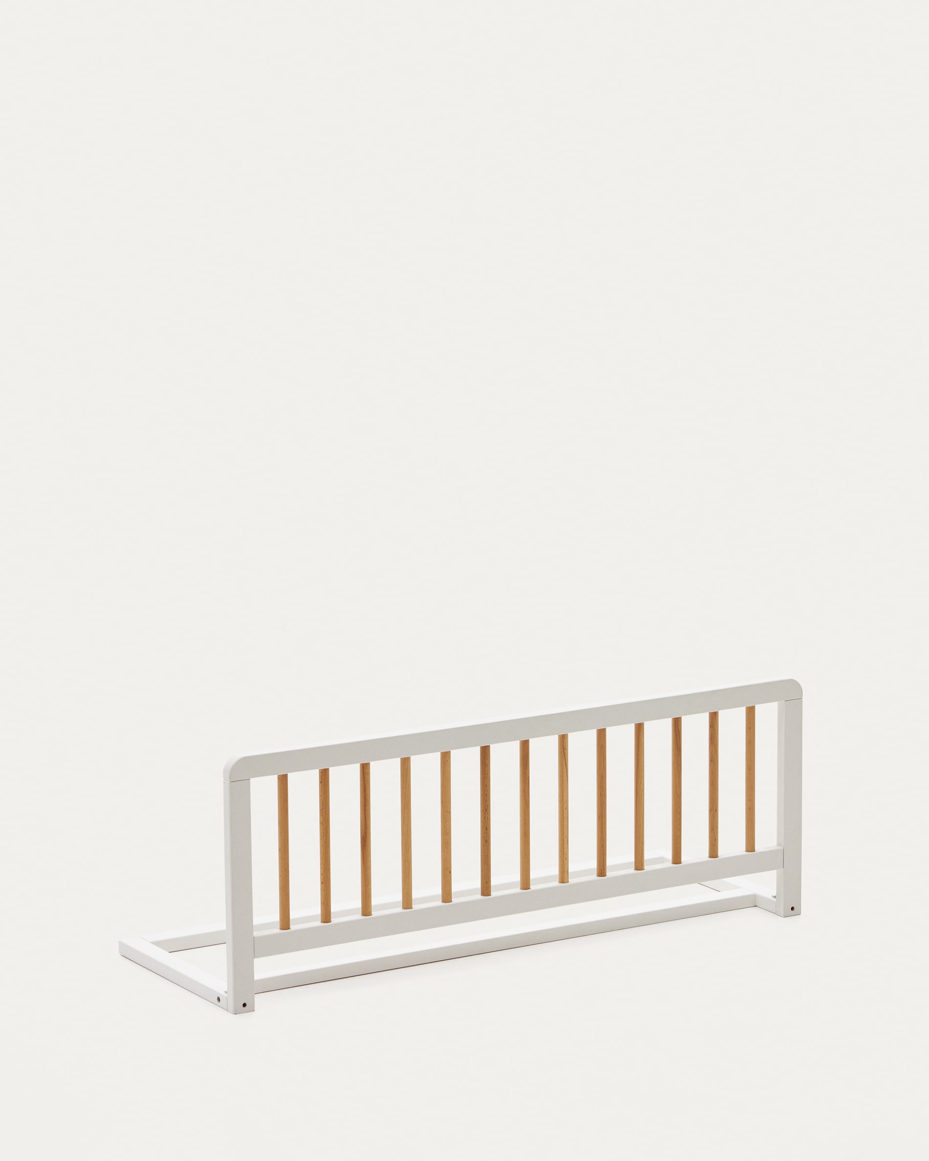 Cama infantil con barrera de seguridad, madera maciza de pino, 90x190 cm,  blanco y roble
