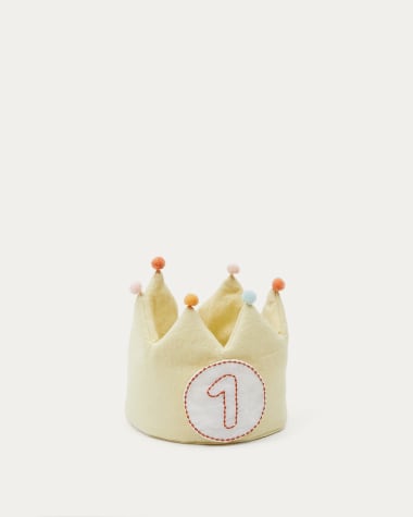 Żółta korona urodzinowa Vilka 40 x 13 cm