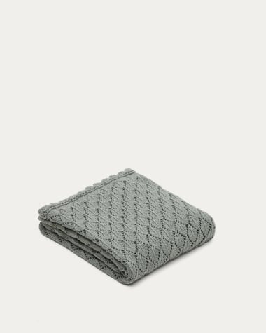 Ria green knitted blanket, 70 x 100 cm
