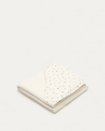 Ręcznik dziecięcy pelerynka Deya biały bawełniany z nadrukiem