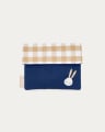 Yanil blue vichy check Yanil case with embroidered rabbit