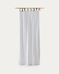 Zelda curtain 100% white cotton and multicolored ties 135 x 270 cm