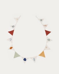 Yanil garland with cotton pennants and multicoloured leaf embroidery