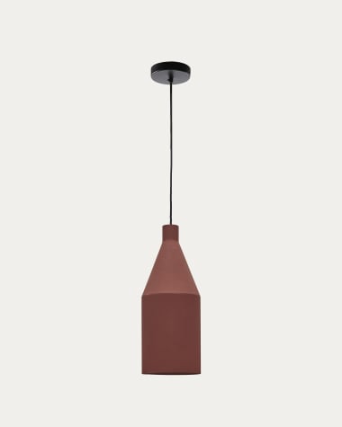 Peralta ceiling lamp in metal with a terractotta painted finish, Ø 15 cm