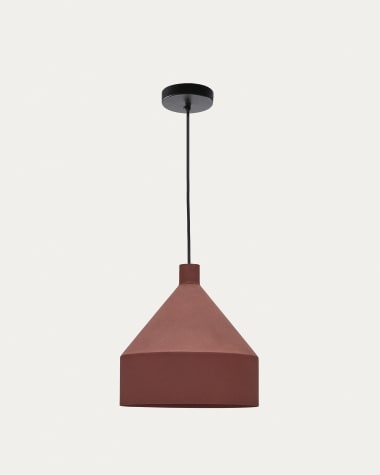 Lampada da soffitto Peralta in metallo verniciato color terracotta Ø 30 cm