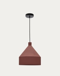 Lampada da soffitto Peralta in metallo verniciato color terracotta Ø 30 cm