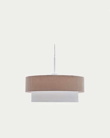 Bianella ceiling lamp in cotton and beige corduroy,  Ø 40 cm.