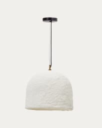 Lámpara de techo Sineu de papel maché blanco Ø 34,5 cm