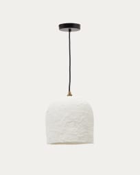 Làmpada de sostre Calvia de paper maixé blanc Ø 25 cm