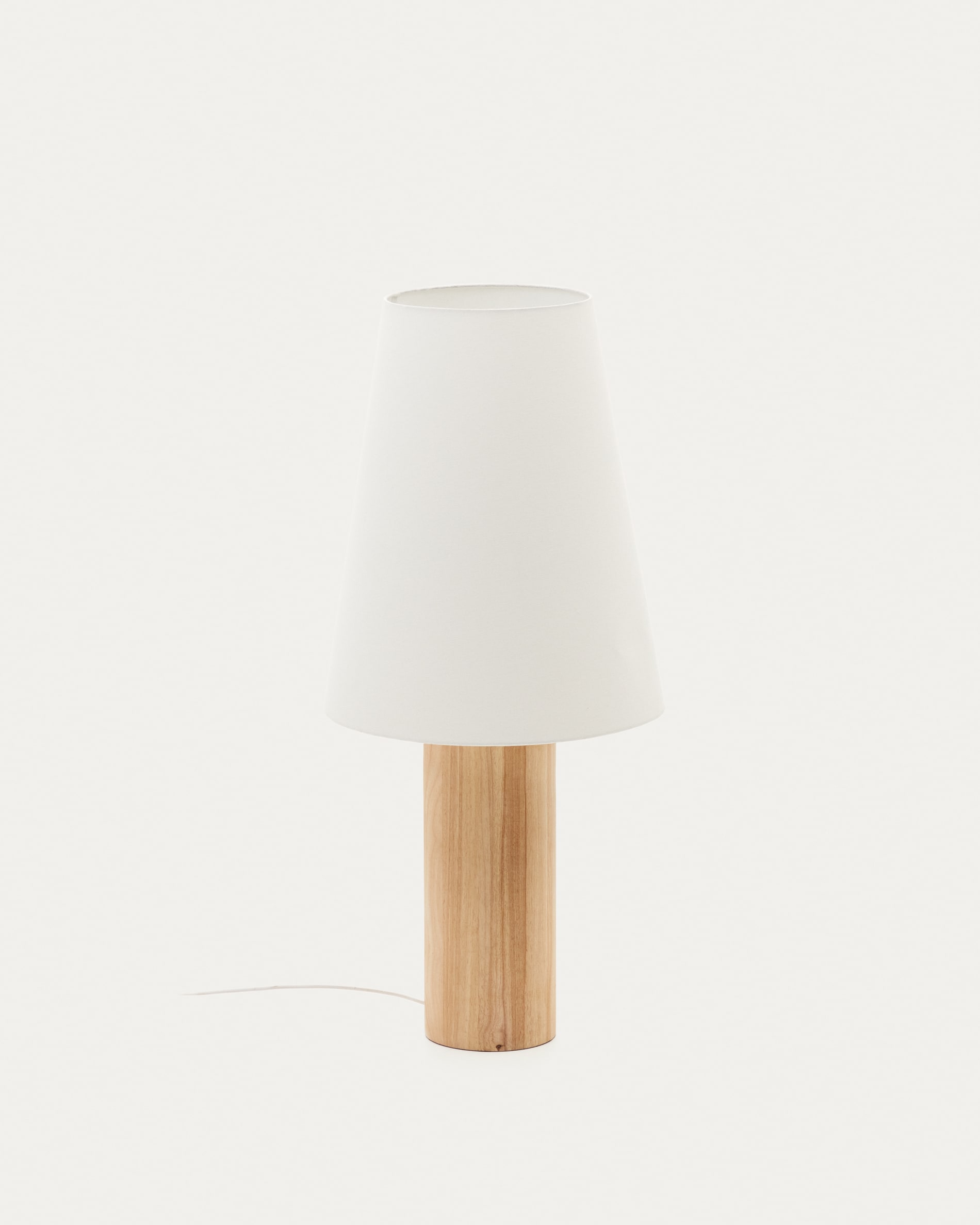 Marga floor lamp in solid wood with natural finish UK adapter | Kave Home