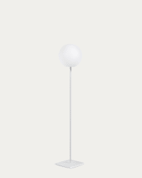Dinesh outdoor floor lamp in white steel 120 cm
