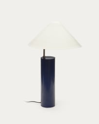 Shiva metal table lamp with blue and white painted finish, 73 cm
