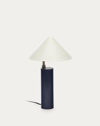 Shiva metal table lamp with blue and white painted finish, 25 cm, UK adaptor