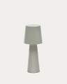 Lámpara de mesa grande Arenys de metal con acabado pintado gris