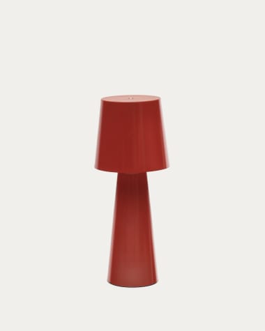 Lampe de table grand format Arenys en métal peint rouge