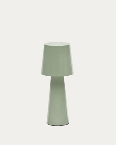 Lampe de table grand format Arenys en métal peint turquoise