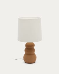 Lampe de table Madsen en terracotta et abat-jour blanc