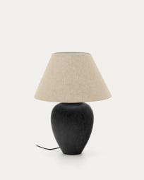 Mercadal ceramic table lamp in a black finish and UK adapter