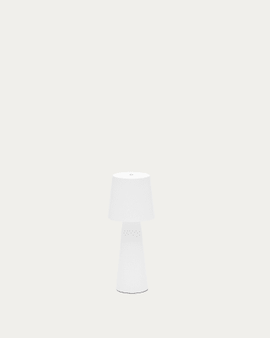 Petite lampe de table extérieure Arenys en métal avec finition blanche