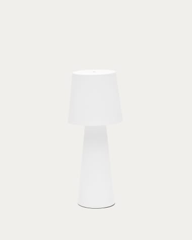 Arenys large outdoor metal table lamp in a white painted finish